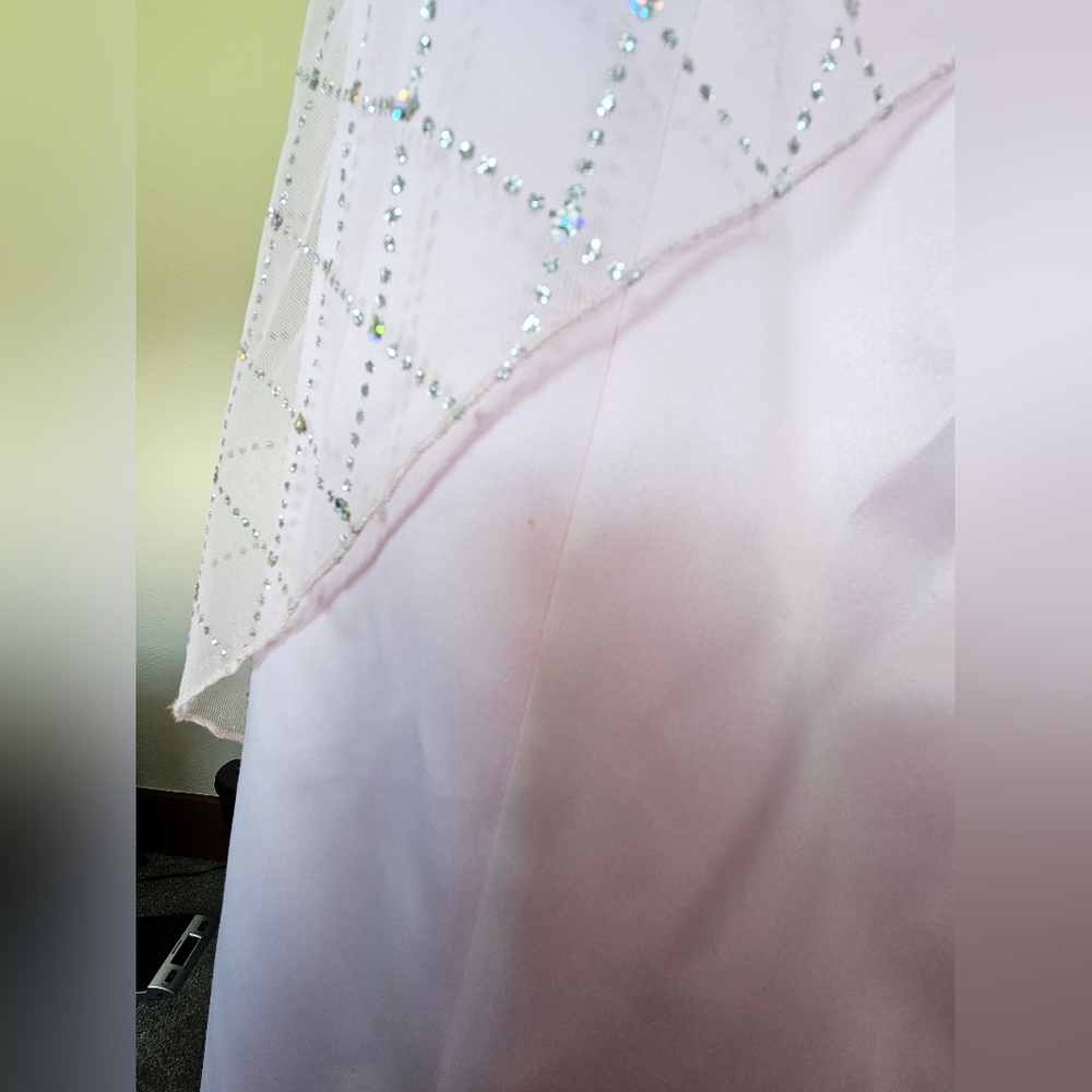 Unbranded Unsized Strapless Light Pink Maxi Prom Dress with Cequins on Mesh - Picture 5 of 12